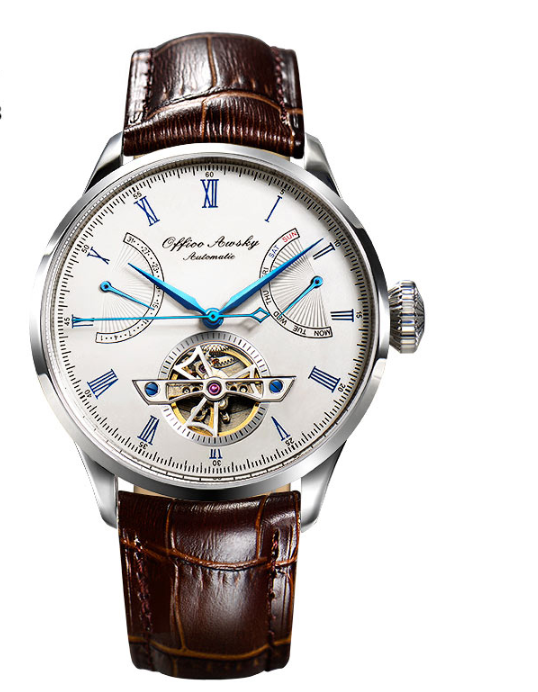 Private Brand Watch Men&#39;s Luxury Leather Strap Mechanical Watch 