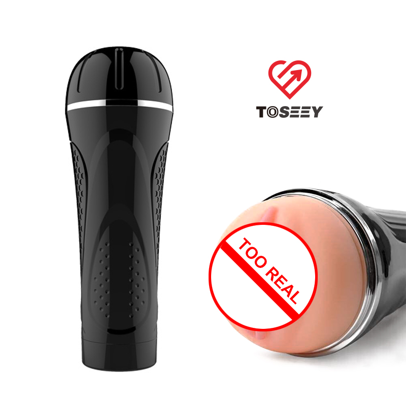 Male Masturbator Vibration Pussy 3d Latex Vagina Masturbation Cup Adult Flash Light Sex Toy For Men 