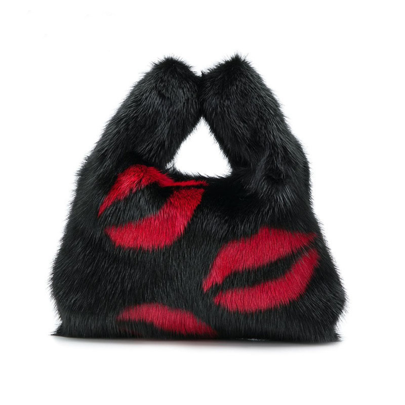 Wholesale Luxury Real Mink Fur Handbag For Women Fashion Ladies Fur Hand Bags 