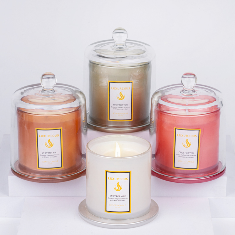 Wedding Home Decor Glass Jar Private Label Aromatherapy Luxury Fragrance Soy Wax Crystal Scented Candle 