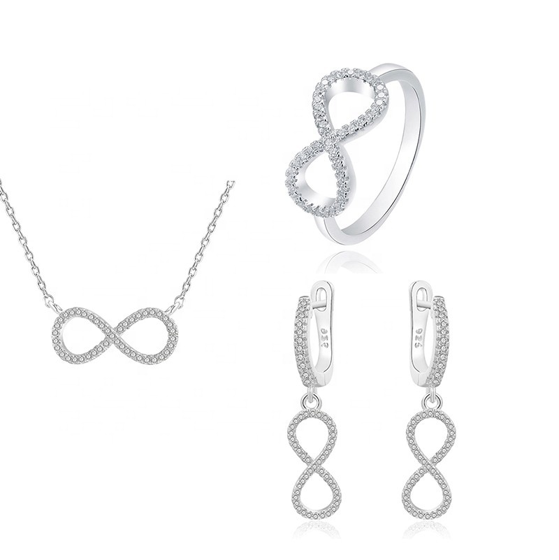 Silver Jewelry Set Fashion Jewellery 925 Sterling Silver Jewelry Pink Engagement Wedding Bridal Jewelry Set 