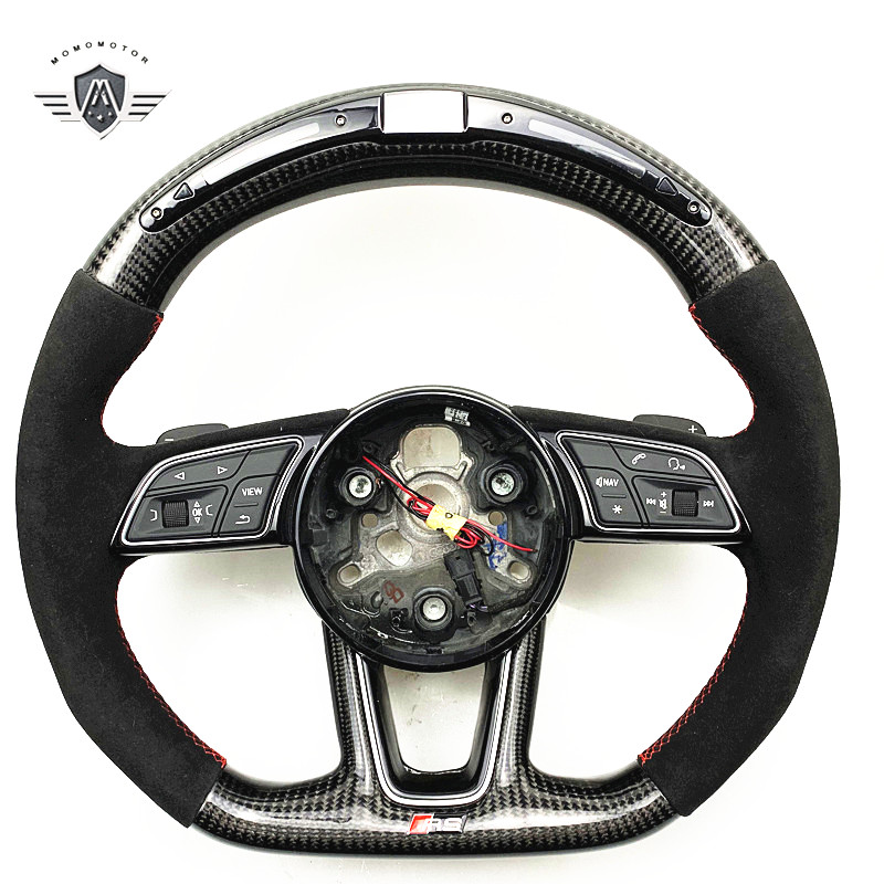 Led Carbon Fiber Steering Wheel Customized For Audi A3 A6 A4 A5 A6 A8 A7 Suede Car Steering Wheel 