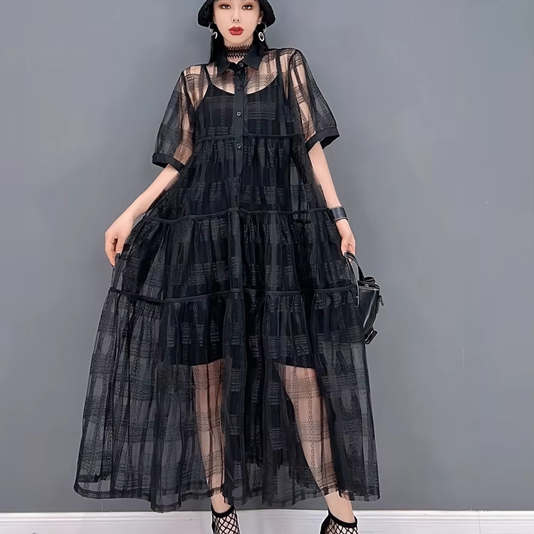 Wholesale 2024 Summer Women's Dresses New Fashion Casual Dress Sun-Protective Clothing Two-Piece Set Loose Short Sleeve Dress