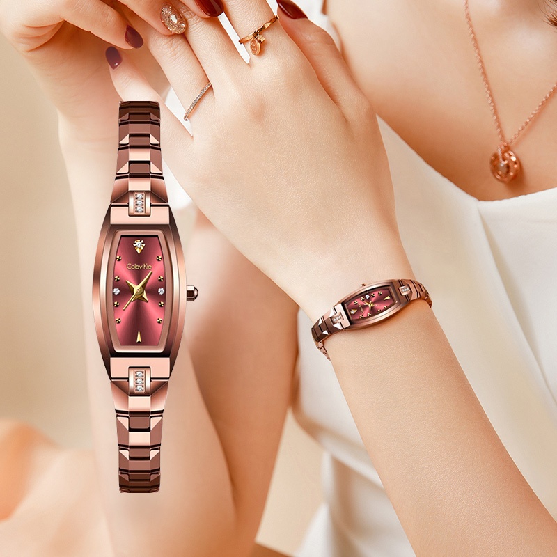 ColevKie Tungsten Steel Watches for Women Fashion Watch Gift Sets Luxury Elegant Waterproof Female Wristwatch