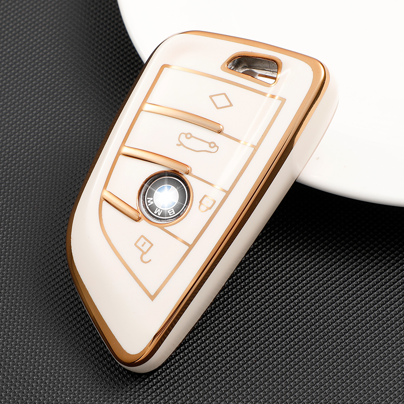 Factory Direct Wholesale Tpu Golden Line Solft Car Key Cover For Bmw X1 X3 X5 X6 X7 5 6 7 Series 