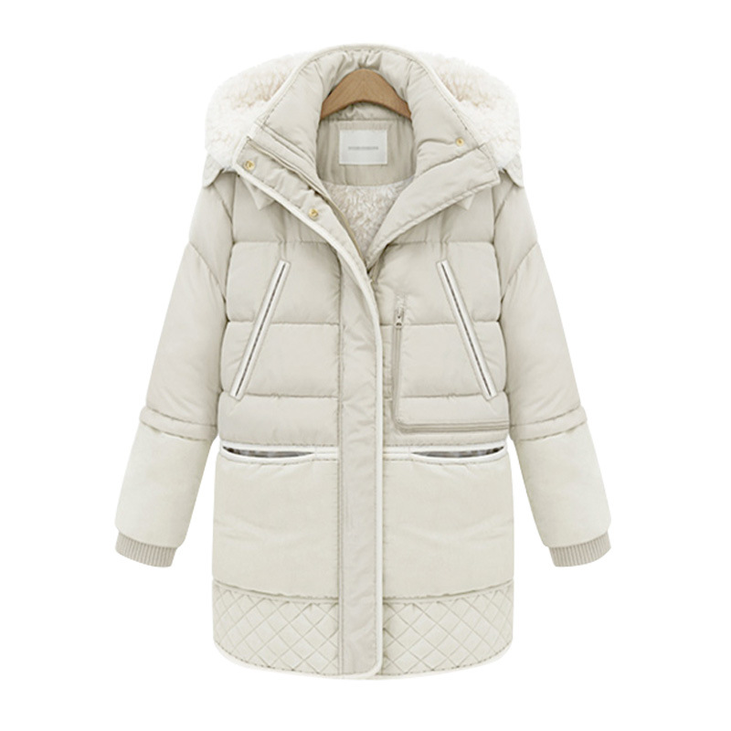 Women&#39;s Thickened Down Jacket Hooded Coat Women Hooded Parka Coat Zipper Outwear 