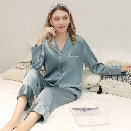 Custom Design Luxury Ladies Silk Womens Pajama Sets 2 Piece Women Satin Women Pajama Set 