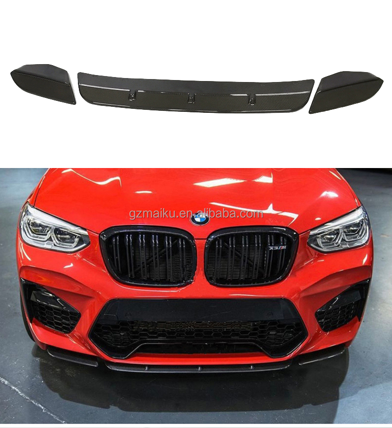 For 2019-2021 Bmw F97 X3 X3m F98 X4 X4m S Model Carbon Fiber Front Bumper Chin Spoiler Shunt 
