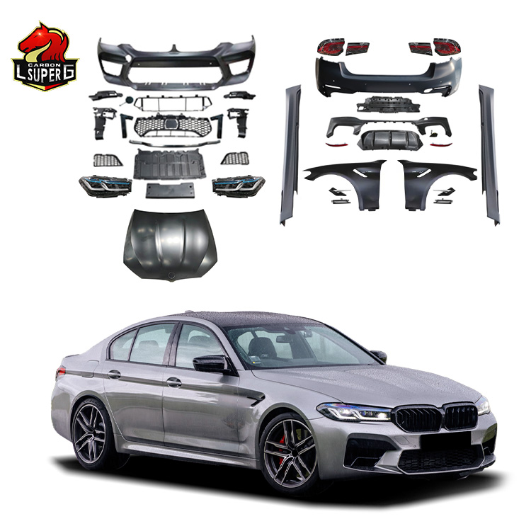 G30 M5 Style Bodykit Upgrade G30 G38 Lci M5 Style Front Bumper Rear Car Bumper Hood Headlight Tail Light For Bmw 5 Series G30 