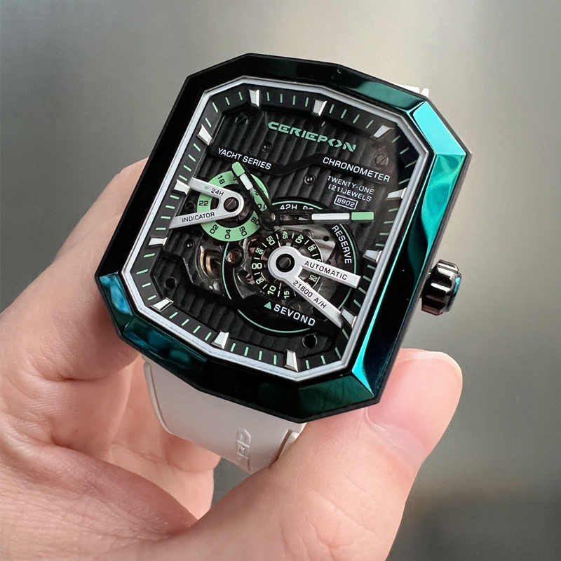 New Design High Quality Fashion Square Watches Men Luxury With Visible Mechanical Automatic Timepieces 