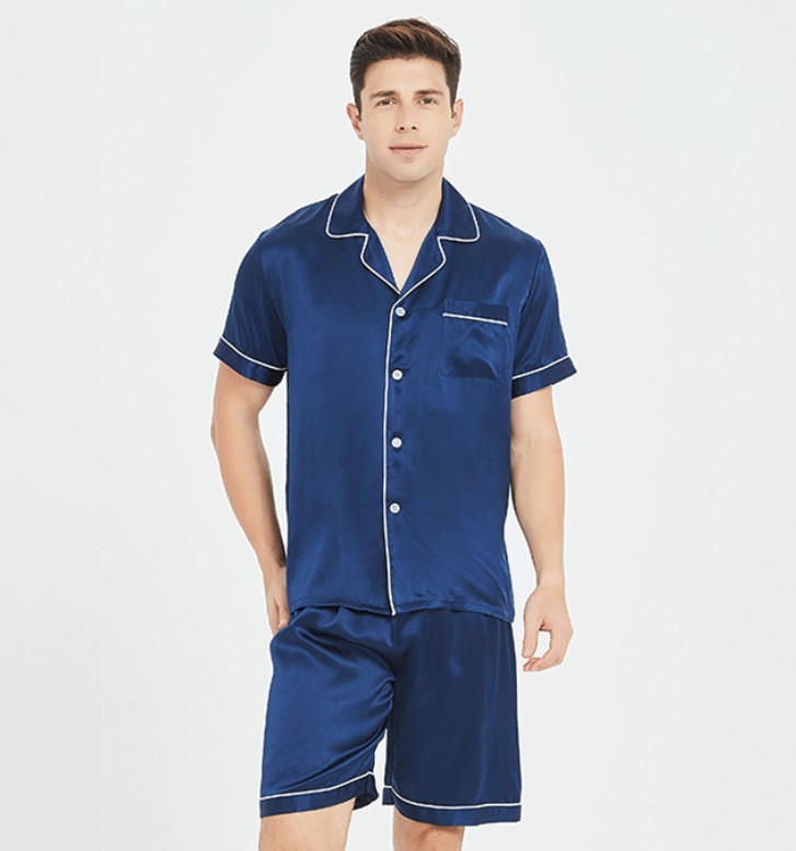 Oem/odm Luxury Silk Men Pajamas Sleepwear Pure Silk Fabric Sleepwear For Men 