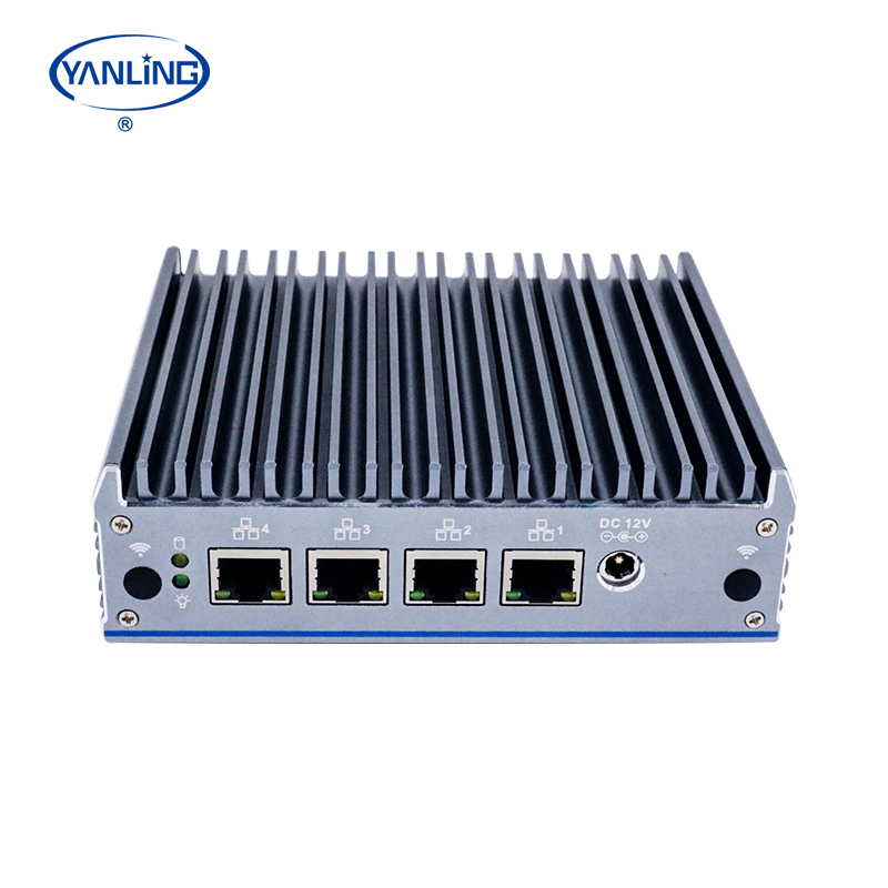 Yanling New Fanless Mini Pc J4125 Quad Core Processor 4 Lan Barebone Computer With 2*usb 2*m.2 1*mini Pcie 