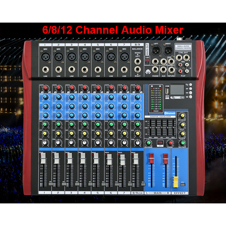 6 8 Channel Digital Mixing Dj Controller/audio Console Mixer Sound Speaker Professional Mixer Audio Digital Powered Audio Mixer 