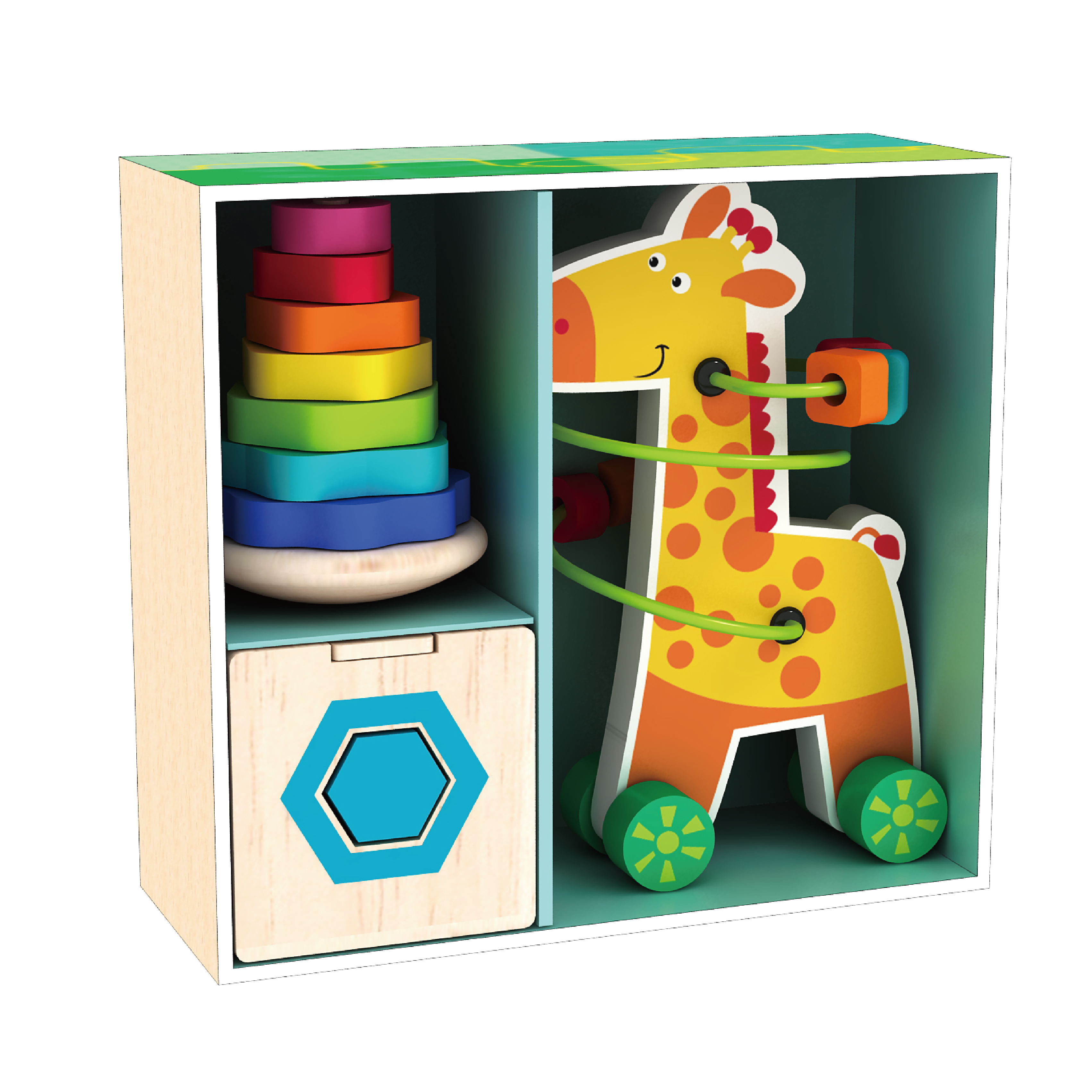 2022 Wooden Montessori Wooden Children&#39;s Toys Wholesale Gift Box Giraffe Toy Educational Toys For Kids 