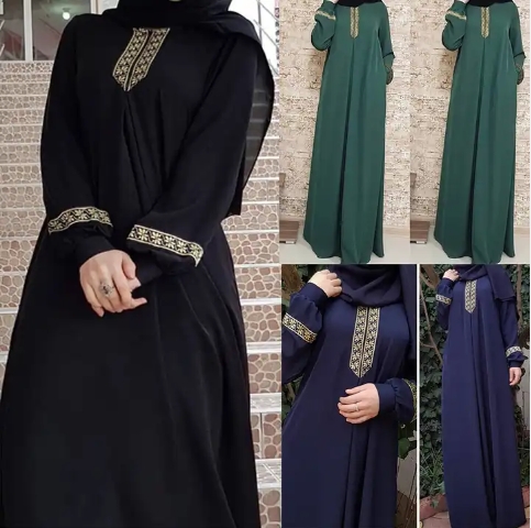 2024 Wholesale Plus Size Islamic Clothing Loose Muslim Maxi Dress Abaya for Women