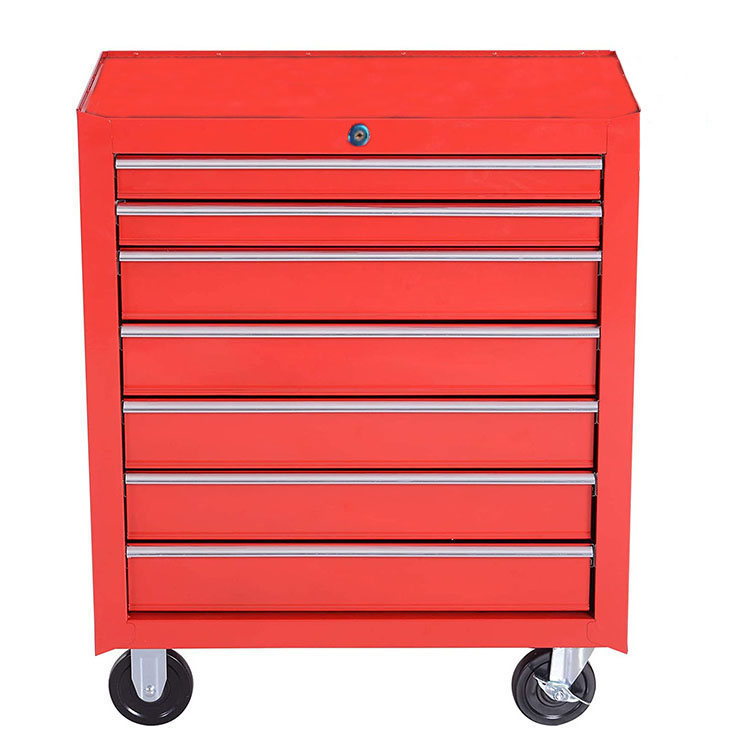 Trolley Workshop Cheap Metal Movable Chest Rolling Tool Set Box 7 Drawer Mechanics Tool Cabinet For Car 