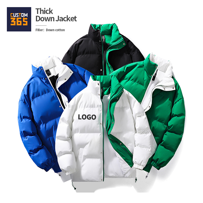 Thick Puffer Down Cotton Streetwear Stylish Custom Jacket Men&#39;s Cold Winter Coats Clothes For Men 