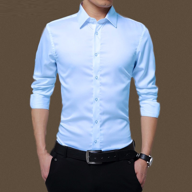 2020 New Men&#39;s Long Sleeve Shirt Formal Wear Professional Wholesale Shirt Long Sleeve Men&#39;s White Slim Men&#39;s Shirt 