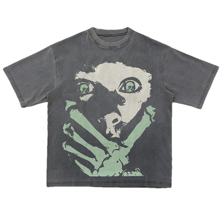 Finch Garment Plain Cotton High Quality Oversized Tshirt Men Vintage Graphic Tees Acid Wash Streetwear Custom Print T Shirt 