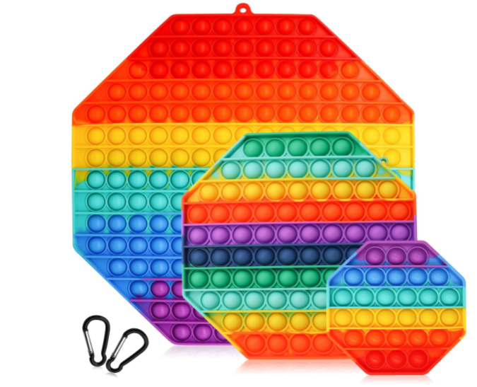 Large And Small Size Rainbow Push Bubble Sensory Toy,Anti-stress Game Stress Relief Squishy Silicon Pops Fidget Toys 