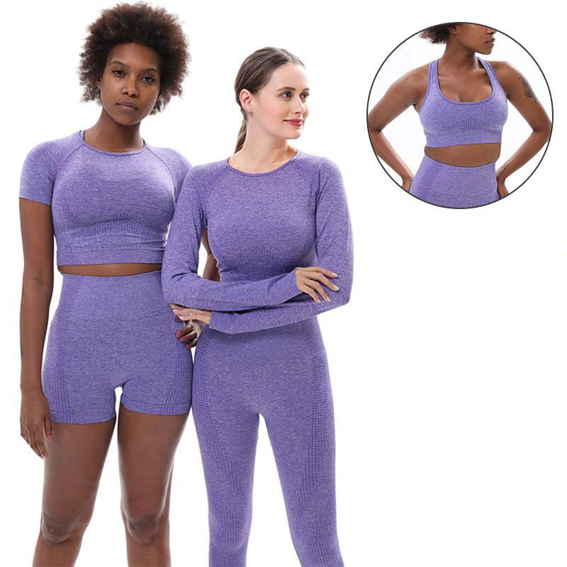 Tiktok Amazon Seamless Yoga &amp; Pilates 2/3/4/5 Piece Gym Fitness Sets Clothing For Women Fabletics Powerhold Ectiva Sportswear 