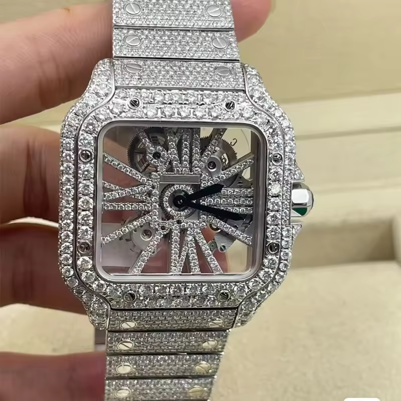 39.8MM Luxury Glitter Mechanical Watch Luxury Ice Cube Watch Women's Automatic Mechanical Watch