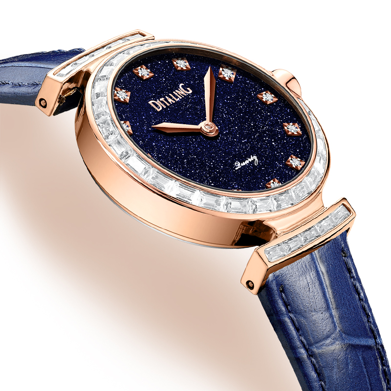 Ditaling Luxury Diamond Lady Watch Stainless Steel Case Japanese Quartz Watch For Women 