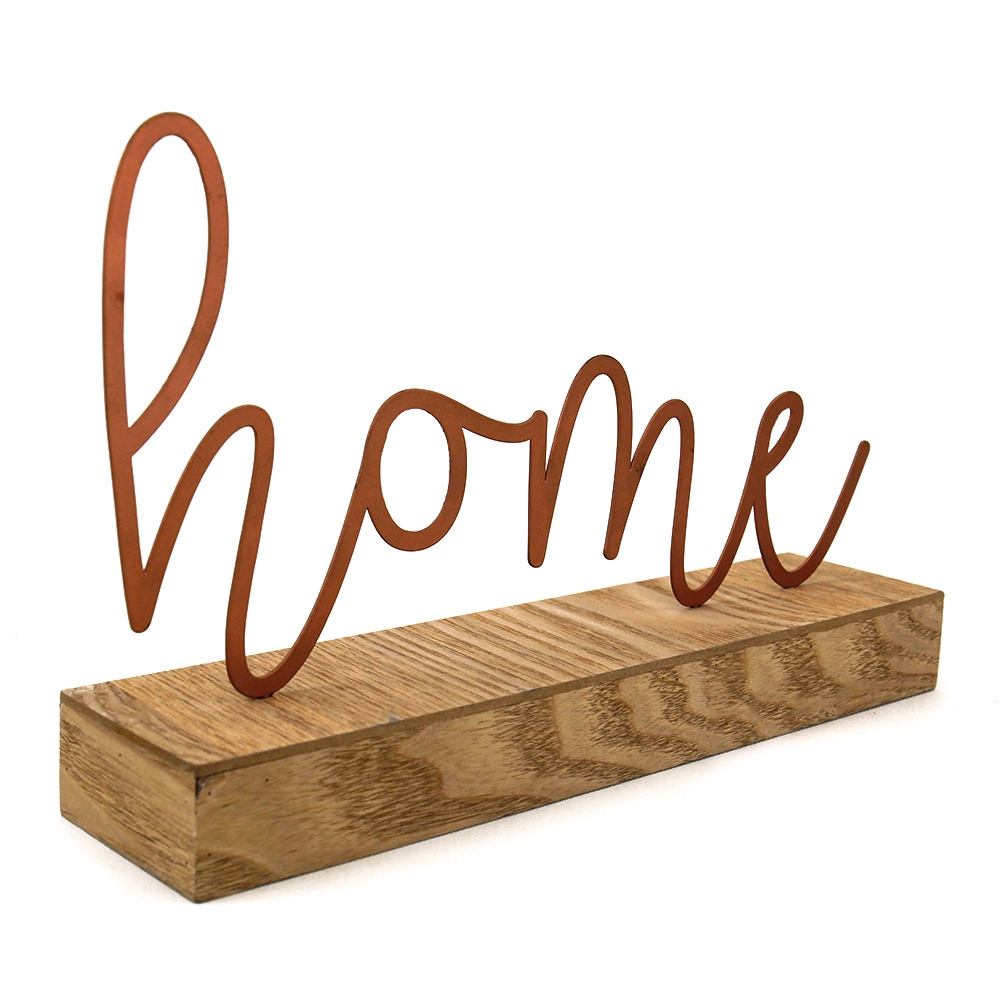 Hot Selling Home Letters Signs Sculpture Table Top Decorations Set With Wooden Base For Home Decor 