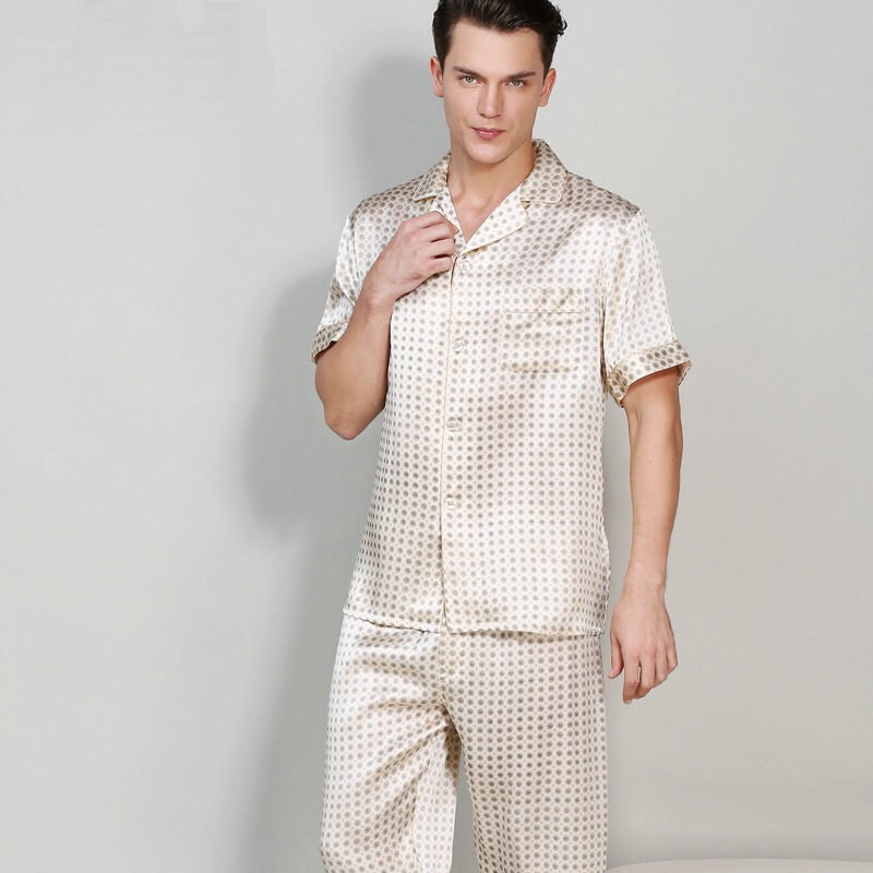 100% Pure Custom Silk Pajamas Men Sleepwear 