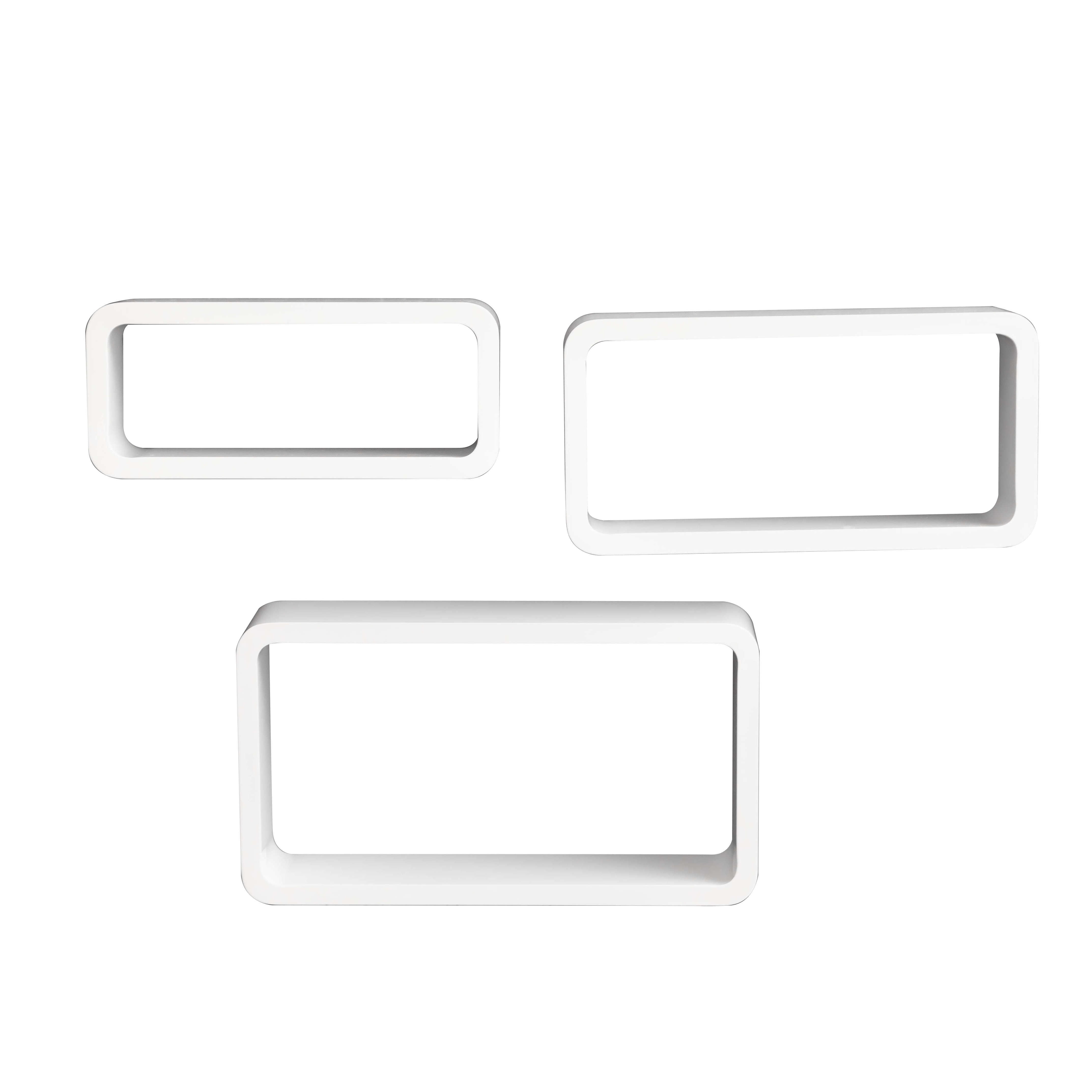 Home Decorations Square Shaped Mdf Wooden Wall Mounted Hanging Floating Shelves 