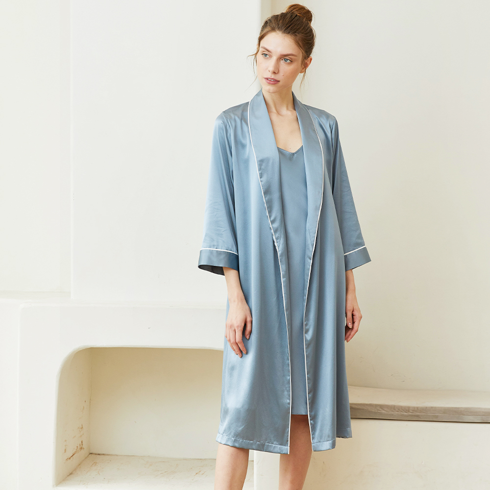 Silk Long Robe Sleep Pajama Sexy Luxury 100% Pure Silk For Women Night Dress For Girls Silk Pajamas Women Sleepwear 