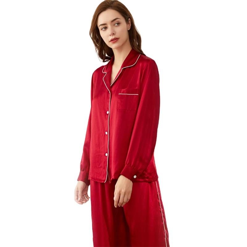 New Mom And Daughter Silk Custom Pajamas 2022 Silk Pajamas Plus Size Women's 100% Silk Pajamas Women 