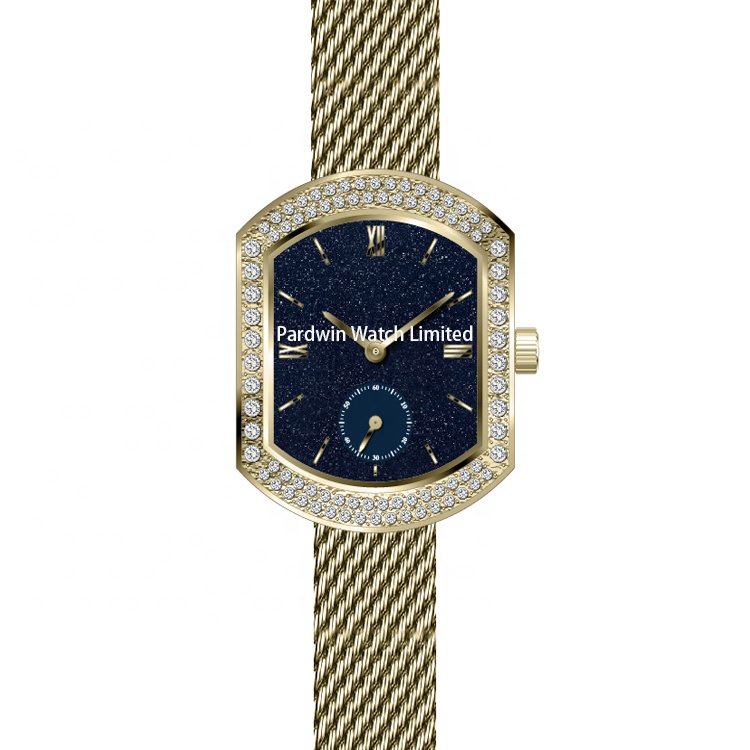 Customized 316l Stainless Steel Iced Out Diamonds Watches For Women Quartz Watch With Ronda Movement 