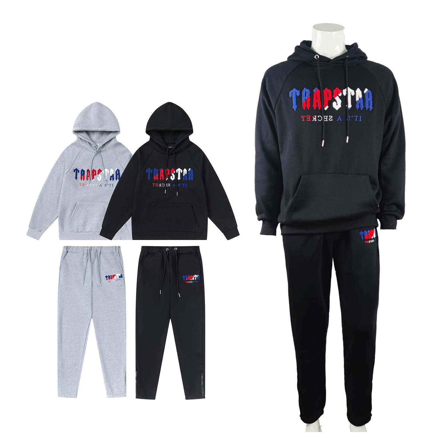 Custom Logo Cheap Towel Embroidery Winter Plain Cotton Unisex Men&#39;s Sweatsuits Jogger Sweatpants Unisex Hoodie Set 