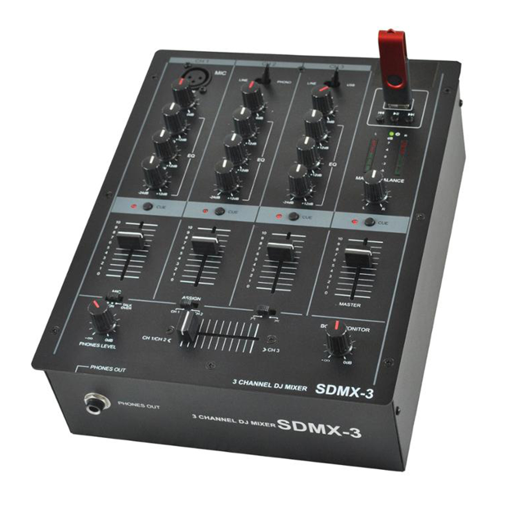 Rqsonic Sdmx-3 Professional Mini Portable Dj Console Usb Dj Mixer 