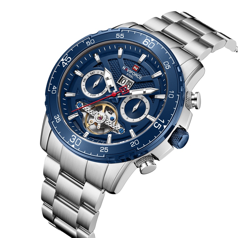 Top Brand Naviforce New Men&#39;s Mechanical Watch Luxury Automatic Wristwatch 10atm Waterproof Stainless Steel Watches For Men 