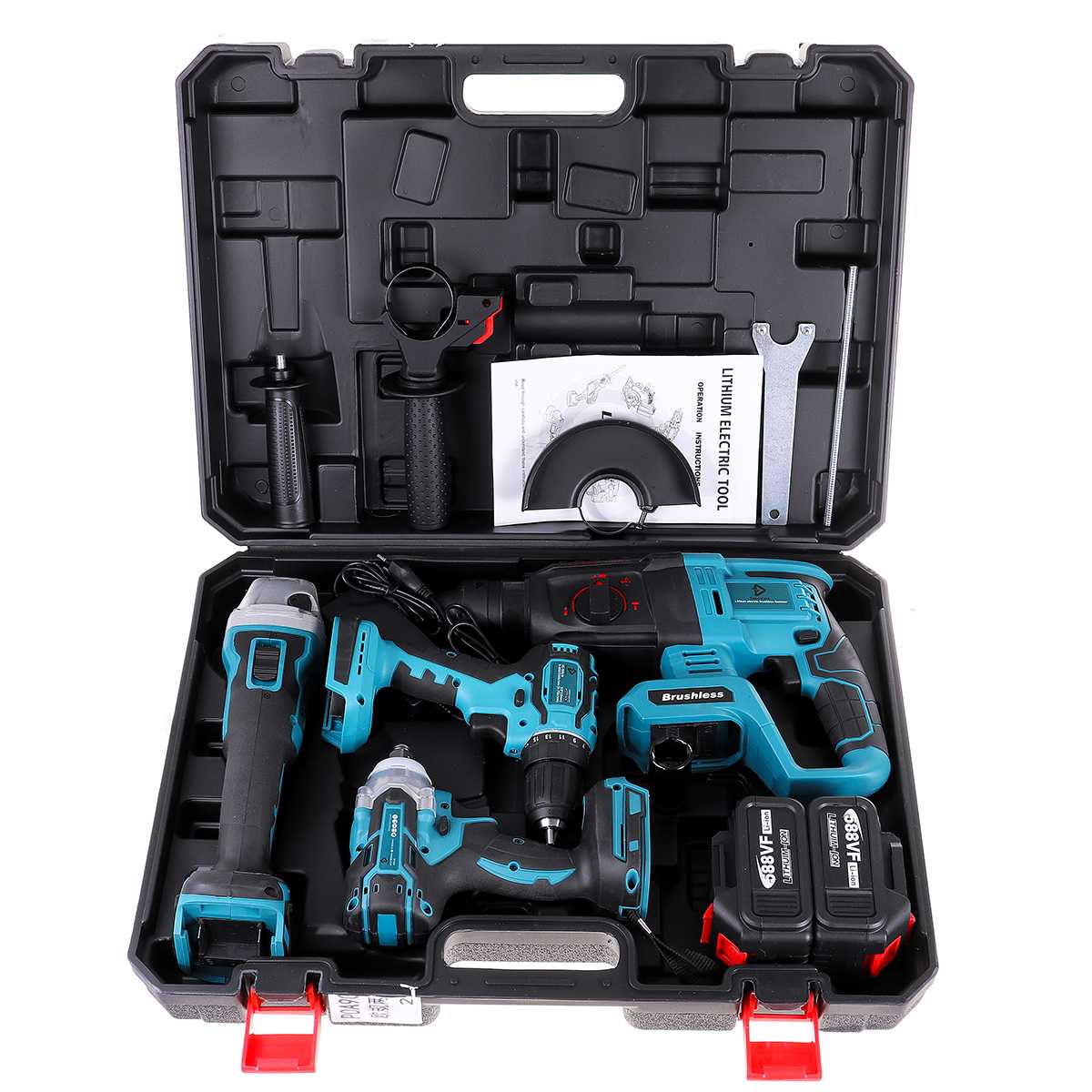 China Power Professional Cordless Electrician Battery Power Combo Box Tool Sets 