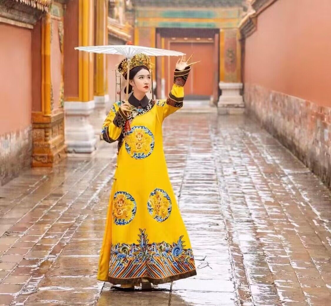 Lunaric Handmade Hanfu Women's Clothing Traditional Chinese Ethnic Girls' Dress Qing Dynasty Cheongsam Queen Dress