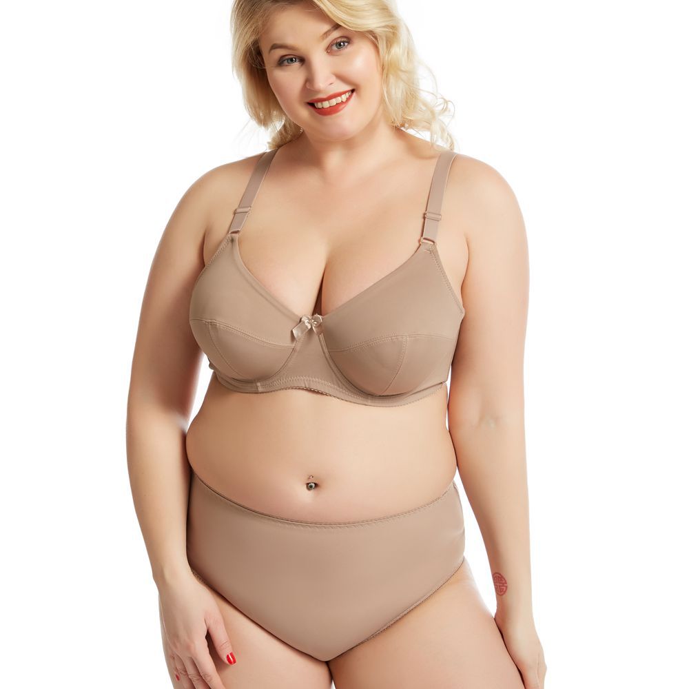 Private Label Dropshipping Matching Bra And Panty Set For Fat Women Underwear Women Plus Size Bra Set Full Cup Bra Set 