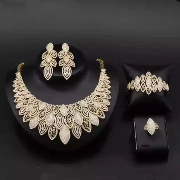 Cheap Bridal 18k Gold,Plated Zircon Necklace Earring Sets For Women Fashion Jewelry Earrings/ 