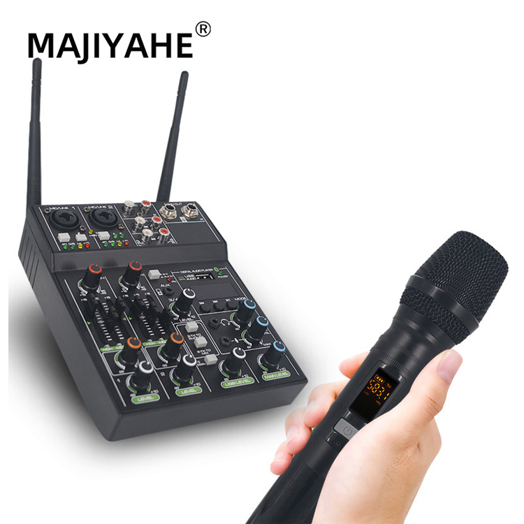 Digital Mixer Console Audio With Wireless Microphone Audio Mixer For Livestreaming 