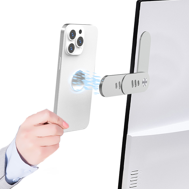 Aluminum Computer Accessories Double Screen Expansion Magnetic Laptop Phone Holder With Wireless Charger 