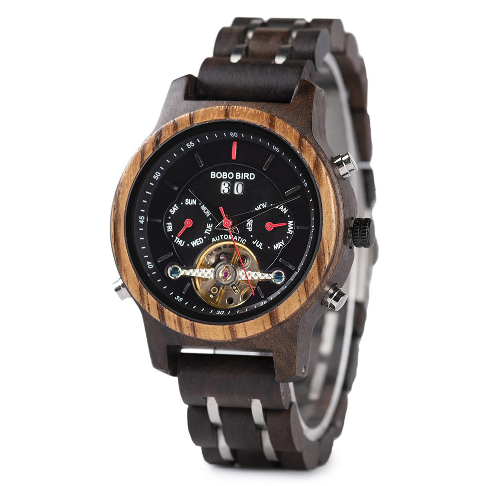 Own Design Custom Logo Luxury Wood Metal Strap Chronograph &amp; Date Display Quartz Watch Timepieces For Women 