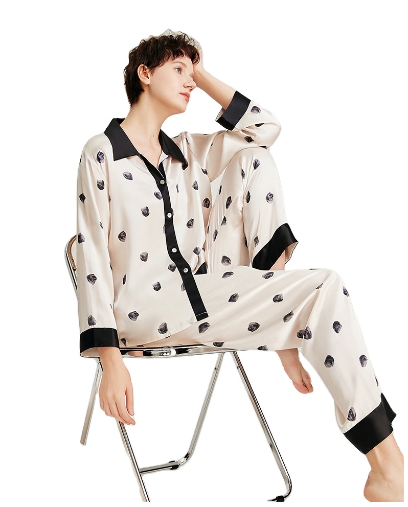 Top Quality 6a Grade 100% Pure Silk Night Sleepwear Comfy Pajama Suit Set For Women Luxury Silk Sleepwear Pajamas 