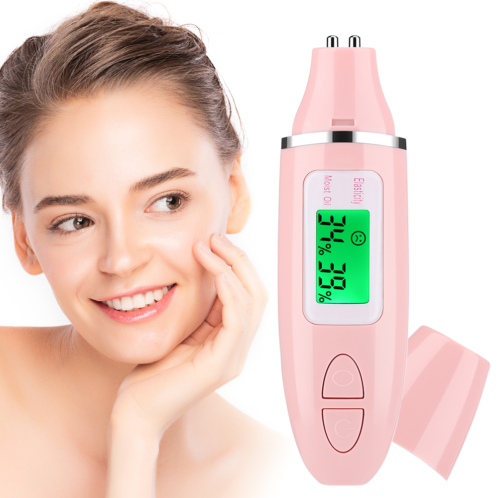 Rechargeable Lcd Digital Skin Moisture Meter Portable Home Use Facial Skin Analyzer 