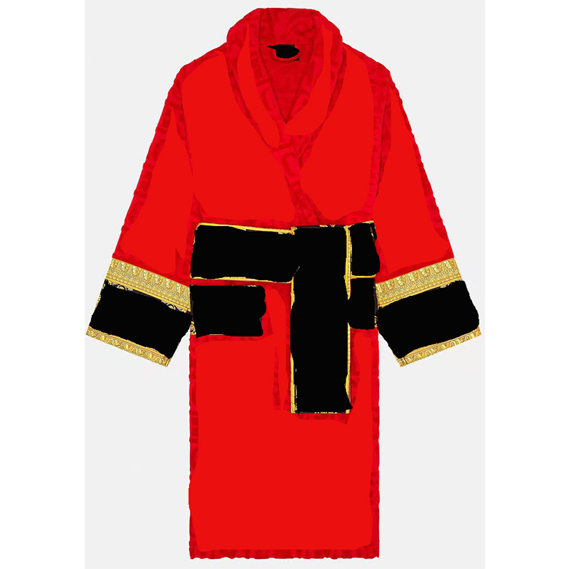 100 % Cotton Robe Bathrobe Luxury Designer Sleepwear Pajama Bath Robe 