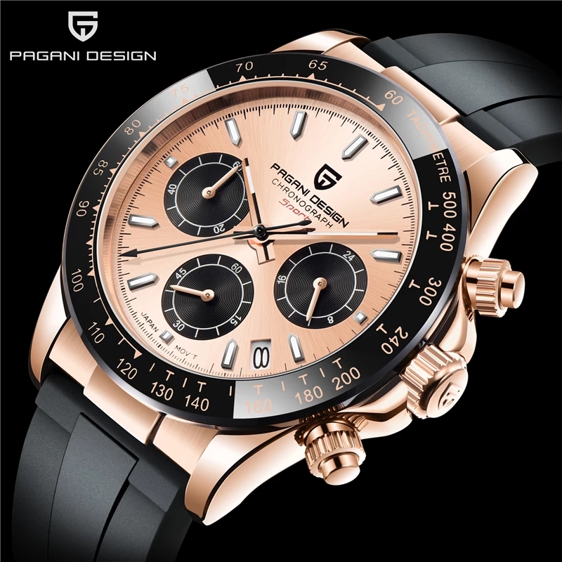2022 New Pagani Design Quartz Watch Men Top Brand Automatic Date Wristwatch Rubber Waterproof Sport Watch Chronograph Clock Mans 