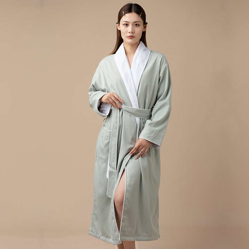 Five-star Hotel Bathrobes Long Double-layered Bathrobes High-end Clubs Beauty Salon Pajamas Men And Women Home Couple Pajamas 