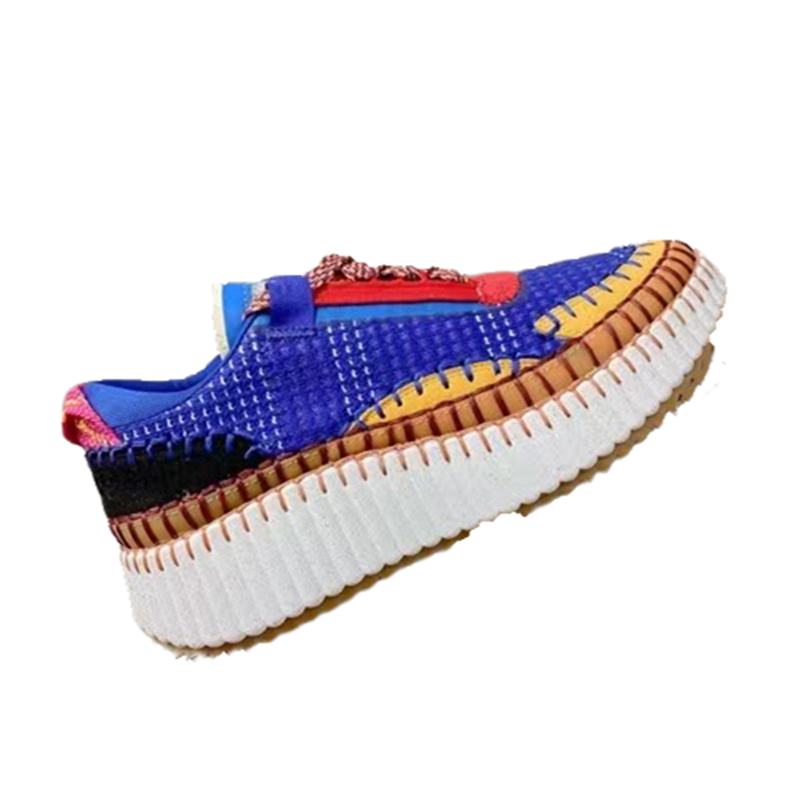 Women&#39;s Sports Shoes Luxury High Quality Hand Stitched Design 2022 New Casual Shoes Platform Knitted Fashion Sneakers 