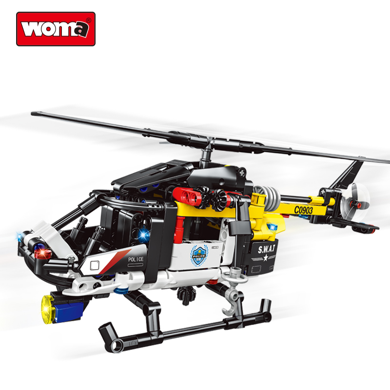 Woma Toys Amazon Hottest Sale Airplane Swat Plane City Helicopter Stem Building Blocks Bricks For Kids 5 Year Old Assemble Game 